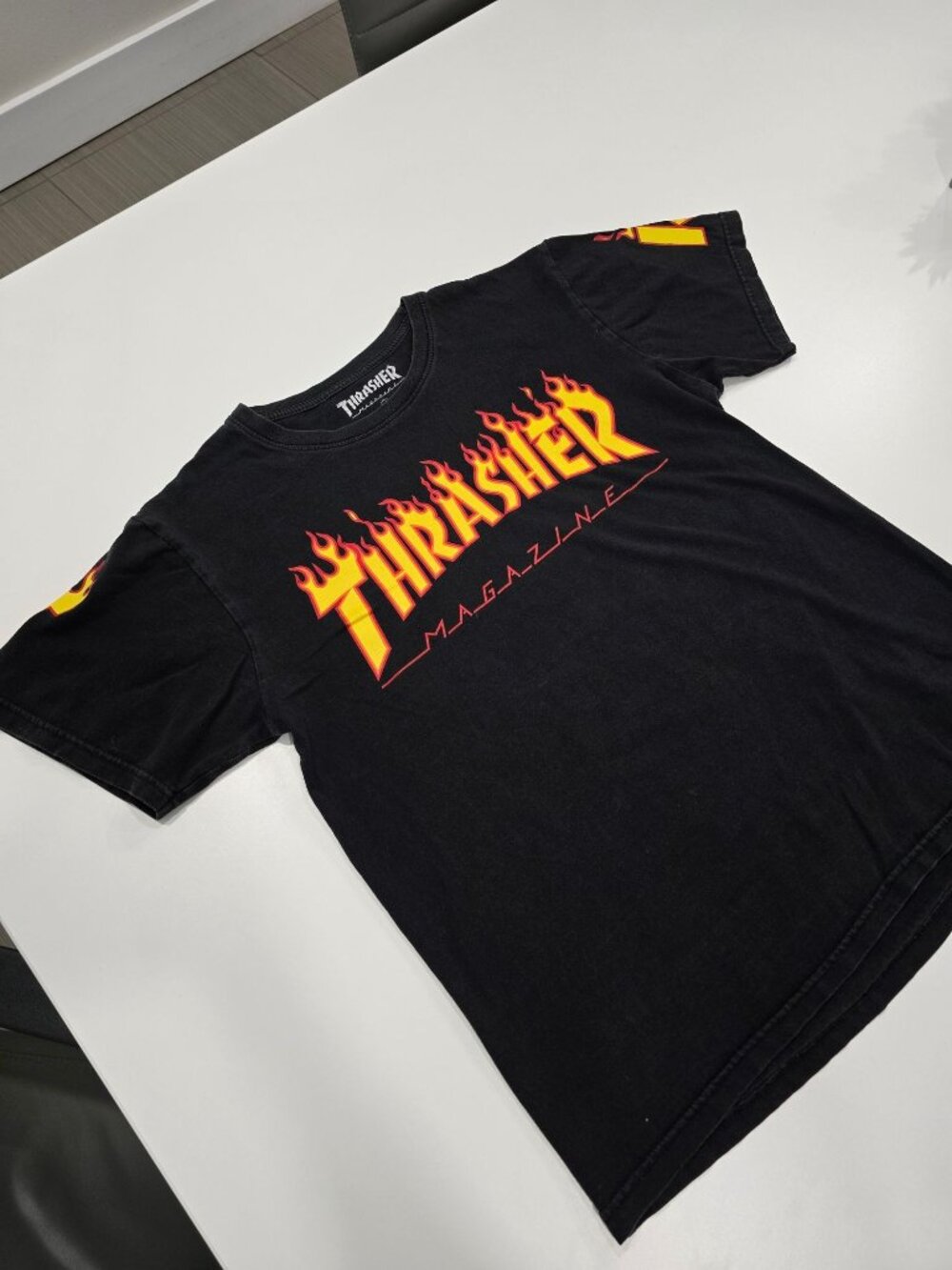 Thrasher Magazine ✦ 77 Uprising Brooklyn Flame Tee ✦ Black Cotton Skate Style M - Picture 9 of 12